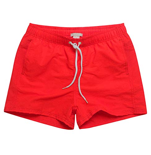 ODOKEI Bañador Natacion Hombre Bañadores Cortos Traje de Baño Trajes de Baño para Hombres Bañador Pantalon Piscina Surf Playa Deportivo Pantalonetas Short de Baño Hombre Corto Tallas Grandes Rojo 2XL