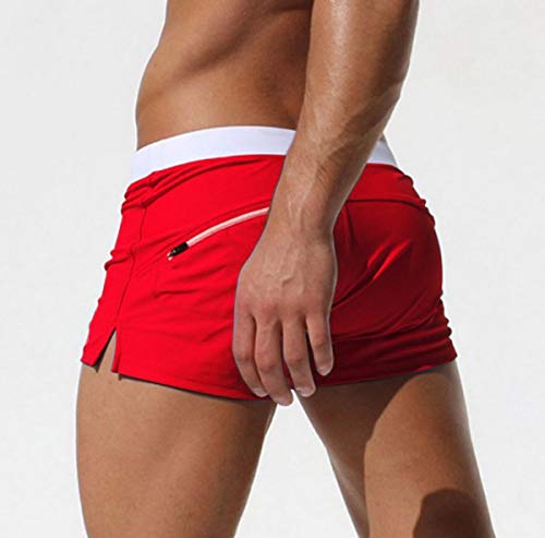 ODOKEI Bañador Natacion Hombre Bañadores Hombre Cortos Traje de Baño Trajes de Baño para Hombres Bañador Pantalon Piscina Surf Playa Caballero Boxeador Pantalonetas Short de Baño Hombre Corto Rojo M