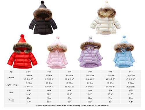 Odziezet Niña Abajo Chaqueta Abrigos Plumas Bebe Plumifero Nieve Ropa Invierno Caliente con Capucha de Pelo 6 Meses-7 años