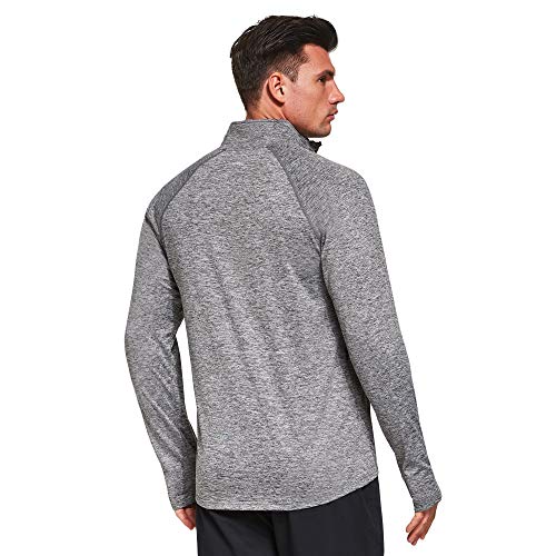 Ogeenier 1/4 Zip Camiseta Termica Manga Larga Hombre con Bolsillos, Camiseta Deporte Running Gimnasio Hombre
