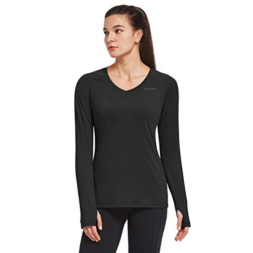 Ogeenier Mujer Camiseta Deportiva de Manga Larga Sin Etiqueta Camisetas de Secado Rápido para Running Fitness Ejercicio