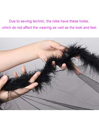 ohyeahlady Kimono Sexy Transparente Talla Grande Mujer Pijama Bata Larga para Dormir con Cinturón