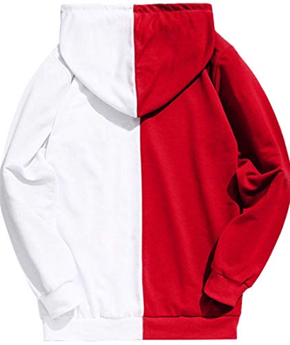 OLIPHEE Sudaderas Naruto con Capucha Hombro Coloreado Anime Deportiva Popular para Hombre Rojo Herida-L