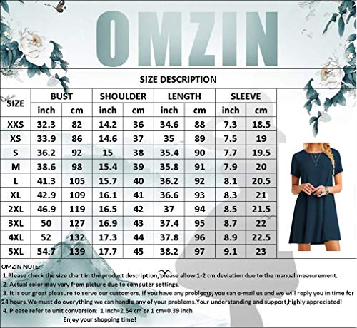 OMZIN Mujeres del Verano Tallas Grandes Vestidos de Verano Casual Algodón de Manga Corta, Manga Corta, Cuello en V y Camiseta Larga,Verde,3XL