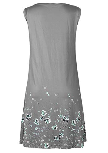 OMZIN Vestido de fiesta sexy para mujer, vestido de fiesta, túnica tipo A, informal, gris XL