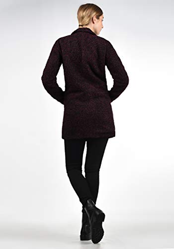 Only Berta Abrigo Chaqueta De Lana Chaquetón Clásica para Mujer con Cuello De Solapa, tamaño:M, Color:Red Plum