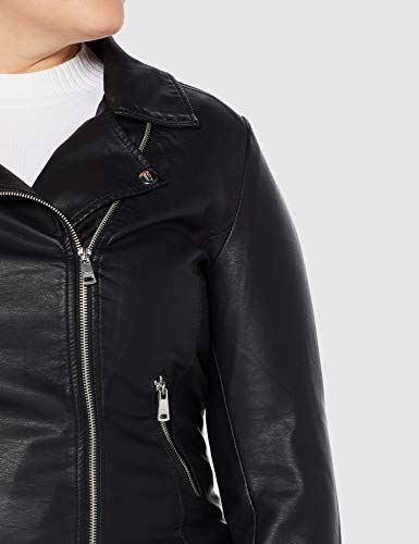 ONLY Carmakoma NOS Caremmy Faux Leather Biker Noos Chaqueta, Negro (Black Black), 52 (Talla del fabricante: 50) para Mujer