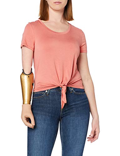 ONLY Damen ONLARLI S/S KNOT TOP JRS NOOS T-Shirt, Terra Cotta, M