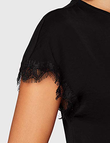 Only ONLAVA S/S O-Neck Lace Top JRS Blusas, Negro, XS para Mujer