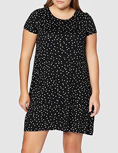 Only Onlbera Back Lace Up S/s Dress Jrs Noos Vestido, Multicolor (Black AOP: Triangle Square), 38 (Talla del Fabricante: Small) para Mujer