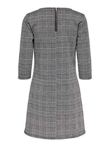 Only Onlbrilliant 3/4 Check Dress Noos Vestido, Multicolor (Black Checks: Cloud Dancer), Small para Mujer
