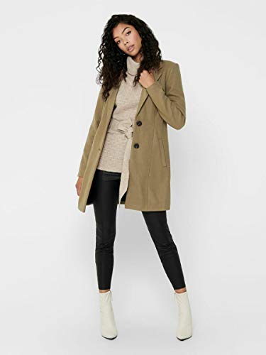 Only ONLCARMEN Wool Coat CC OTW Abrigo de lana, marrón claro, M para Mujer