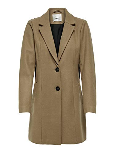Only ONLCARMEN Wool Coat CC OTW Abrigo de lana, marrón claro, M para Mujer