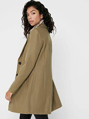 Only ONLCARMEN Wool Coat CC OTW Abrigo de lana, marrón claro, M para Mujer