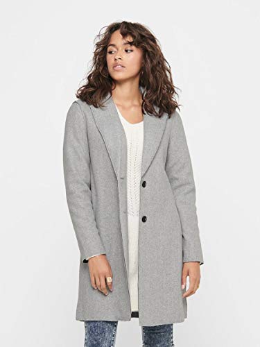Only ONLCARRIE Bonded Coat OTW Noos Abrigo, Light Grey Melange, S para Mujer