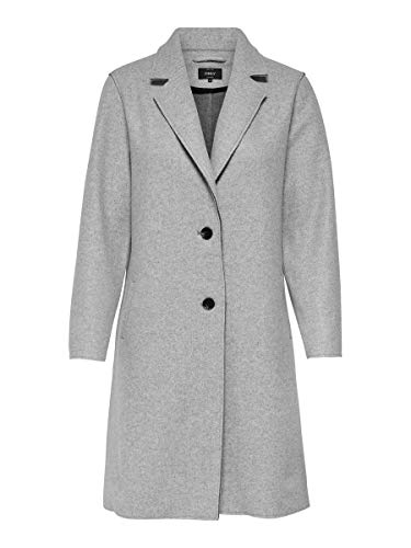 Only ONLCARRIE Bonded Coat OTW Noos Abrigo, Light Grey Melange, S para Mujer