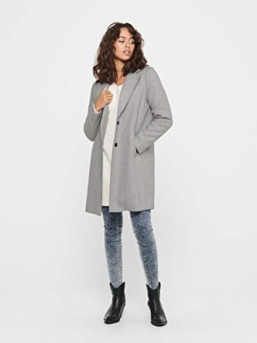 Only ONLCARRIE Bonded Coat OTW Noos Abrigo, Light Grey Melange, S para Mujer