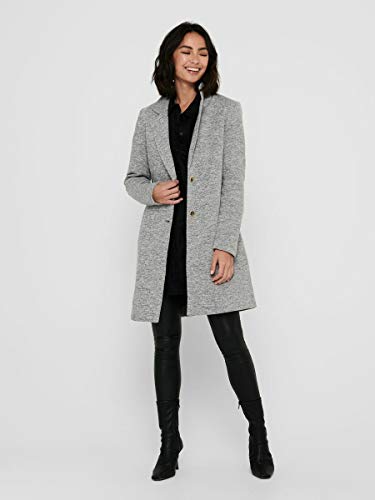 Only Onlcarrie Mel Coat Otw Abrigo, Light Grey Melange, 38 (Talla del Fabricante: 36) para Mujer