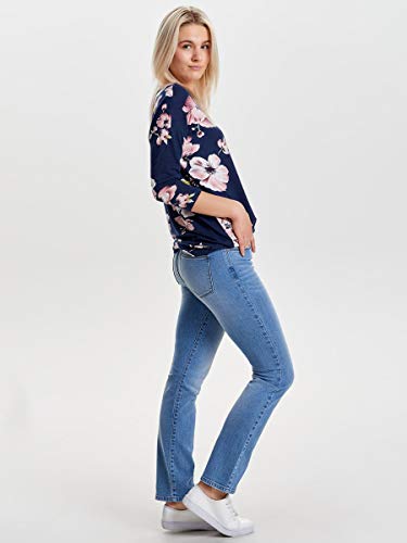 Only onlELCOS 4/5 AOP Top JRS Noos Blusa, Multicolor (Night Sky AOP:Flower Print), 42 (Talla del Fabricante: X-Large) para Mujer