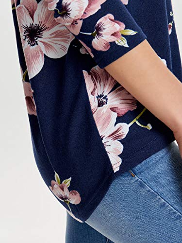 Only onlELCOS 4/5 AOP Top JRS Noos Blusa, Multicolor (Night Sky AOP:Flower Print), 42 (Talla del Fabricante: X-Large) para Mujer