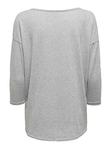 ONLY onlELCOS 4/5 SOLID TOP JRS NOOS, Camisa Manga Larga Mujer, Gris (Light Grey Melange), 36 (Talla del fabricante: Small)