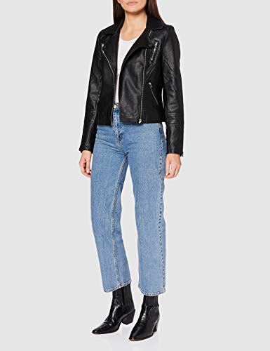 Only ONLGEMMA Faux Leather Biker OTW Noos Chaqueta, Negro (Black Black), 40 para Mujer