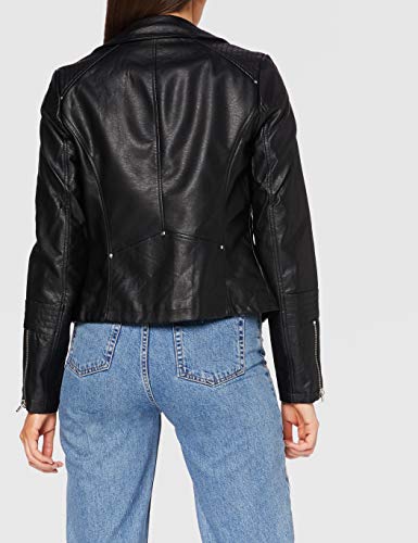 Only ONLGEMMA Faux Leather Biker OTW Noos Chaqueta, Negro (Black Black), 40 para Mujer