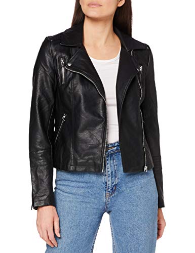 Only ONLGEMMA Faux Leather Biker OTW Noos Chaqueta, Negro (Black Black), 40 para Mujer