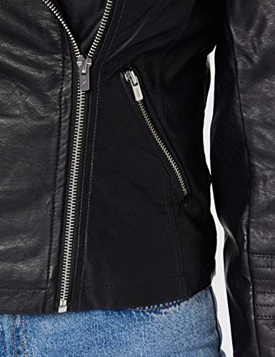 Only ONLGEMMA Faux Leather Biker OTW Noos Chaqueta, Negro (Black Black), 40 para Mujer