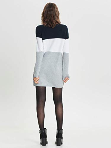 Only Onllillo L/s Dress Knt Noos Vestido, Multicolor (Night Sky White), Large para Mujer