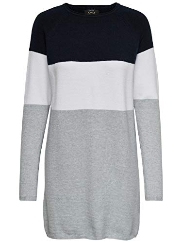Only Onllillo L/s Dress Knt Noos Vestido, Multicolor (Night Sky White), Large para Mujer