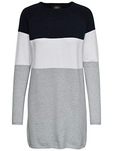 Only Onllillo L/s Dress Knt Noos Vestido, Multicolor (Night Sky White), Large para Mujer