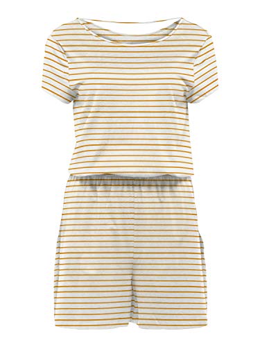 Only Onlmay Life S/s Playsuit Jrs Mono Corto, Blanco (Cloud Dancer - Golden Spice), L Mujer