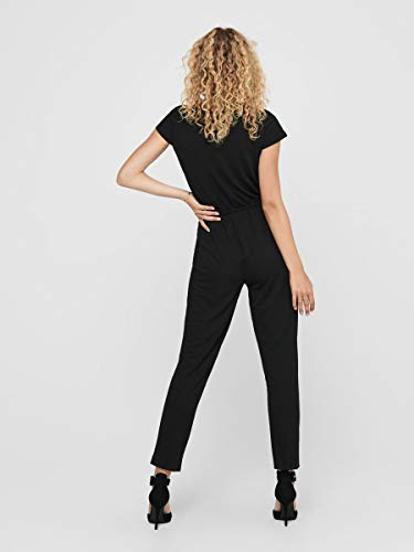 Only ONLMONNA Capsleeve Jumpsuit JRS Mono Largo, Negro, S Mujer