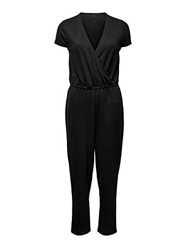 Only ONLMONNA Capsleeve Jumpsuit JRS Mono Largo, Negro, S Mujer