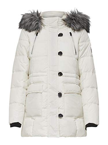 Only ONLNEWOTTOWA Nylon Coat OTW Abrigo, Blanco (Cloud Dancer Cloud Dancer), S para Mujer
