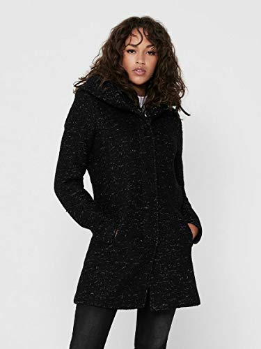 Only ONLNEWSEDONA Wool Coat CC OTW Abrigo de mezcla de lana, Negro, L para Mujer