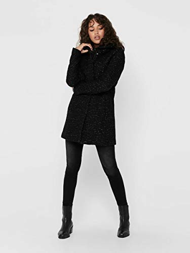 Only ONLNEWSEDONA Wool Coat CC OTW Abrigo de mezcla de lana, Negro, L para Mujer