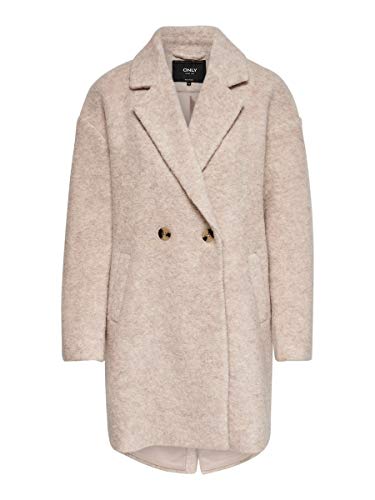 Only Onlnina Celeste Wool Coat Otw Abrigo, Gris (Shadow Gray Shadow Gray), 40 (Talla del fabricante: Medium) para Mujer