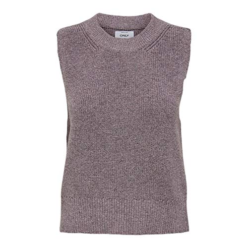 Only ONLPARIS Life Vest KNT Noos Chalecos suéteres, Ash RoseDetail:W. Melange, S para Mujer