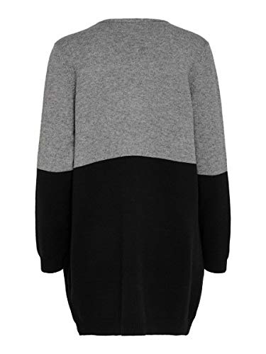 Only ONLQUEEN L/S Long Cardigan KNT Noos Chaqueta Punto, Color Gris Jaspeado 2, S para Mujer