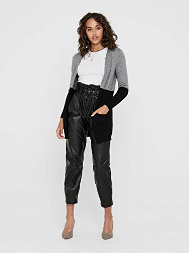 Only ONLQUEEN L/S Long Cardigan KNT Noos Chaqueta Punto, Color Gris Jaspeado 2, S para Mujer