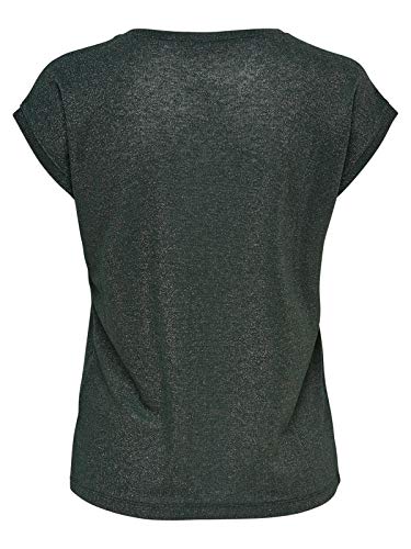 Only ONLSILVERY S/S V Neck Lurex Top JRS Noos Camiseta, Blue Mirage, S para Mujer