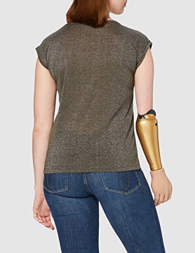 Only onlSILVERY S/S V Neck Lurex Top JRS Noos Camiseta, Verde (Kalamata), 34 (Talla del Fabricante: X-Small) para Mujer