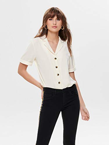 Only Onlsky S/s Shirt Solid Noos Wvn Blusas, Eggnog, 40 para Mujer