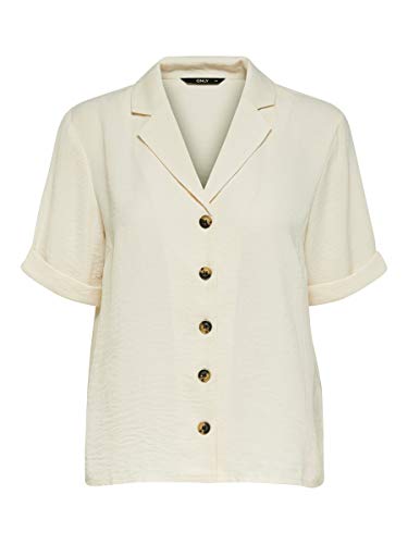 Only Onlsky S/s Shirt Solid Noos Wvn Blusas, Eggnog, 40 para Mujer