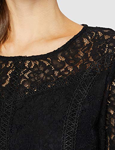 Only ONLSNOWY LS Lace Top WVN Camiseta, Negro, XS para Mujer