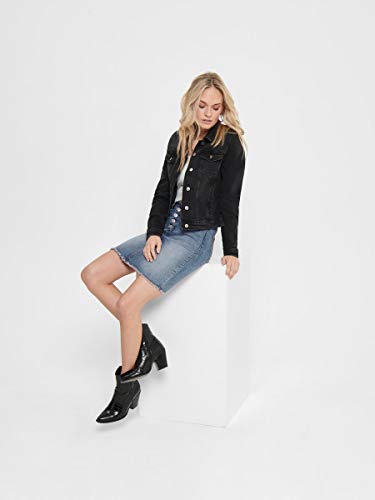 Only Onltia Life Dnm Jacket BB LB Bex072 Chaqueta de jean, Denim Negro, 34 para Mujer