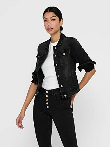 Only Onltia Life Dnm Jacket BB LB Bex072 Chaqueta de jean, Denim Negro, 34 para Mujer