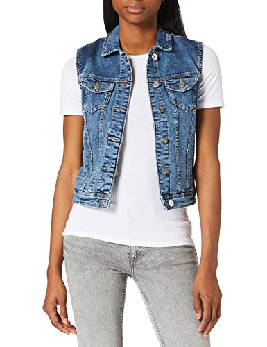 Only ONLTIA Vest Life DNM MB PIM Chaqueta, Medio De Mezclilla Azul, 38 para Mujer